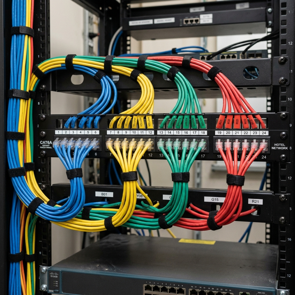 High-density Cat6A Patch Panel Termination