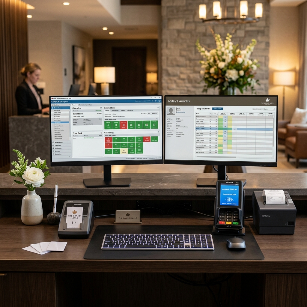 Hotel Front Desk PMS Workstation & POS Terminal